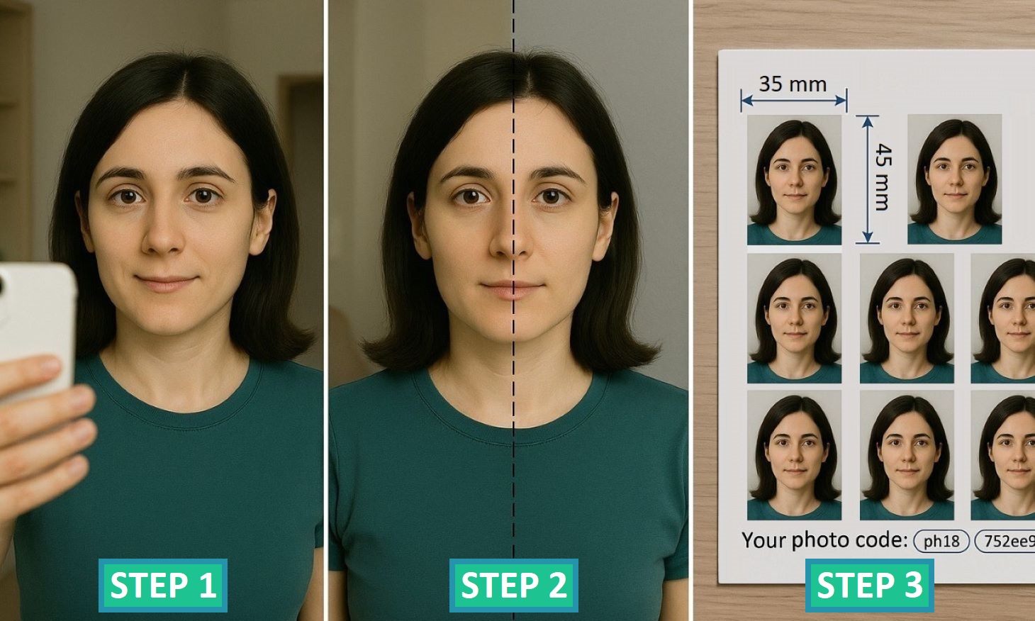 Step-by-step guide to getting a UK passport photo with PhotoBooth Online