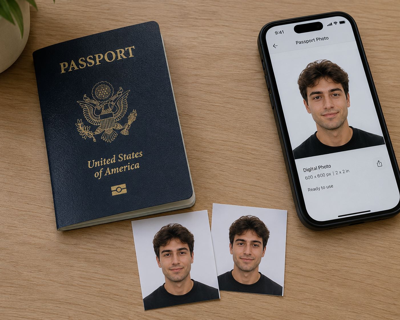 Screenshot of Walgreens passport photo example