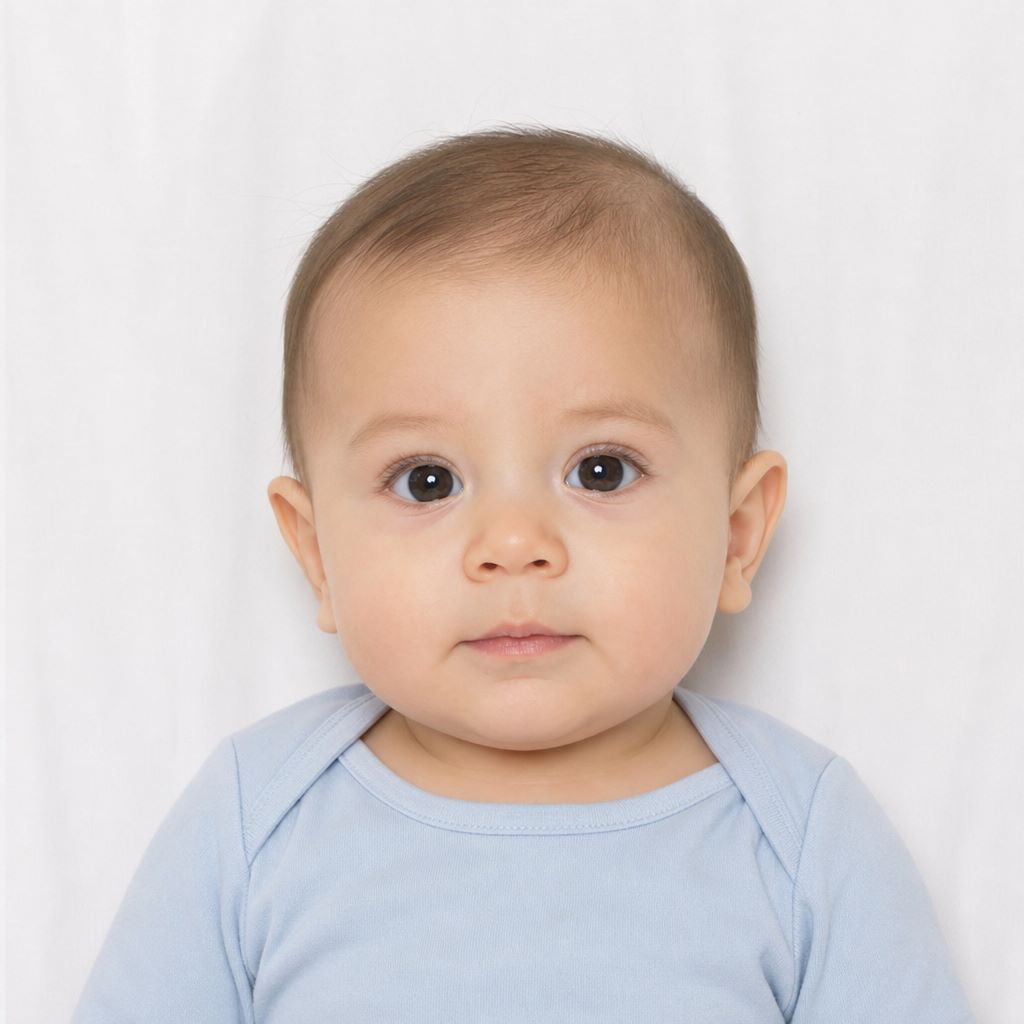 acceptable infant passport photo car seat white sheet