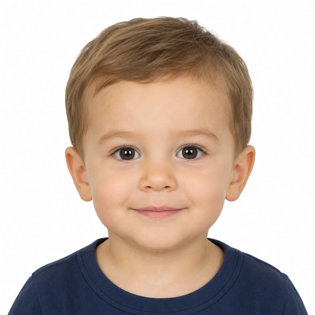 acceptable toddler passport photo white background